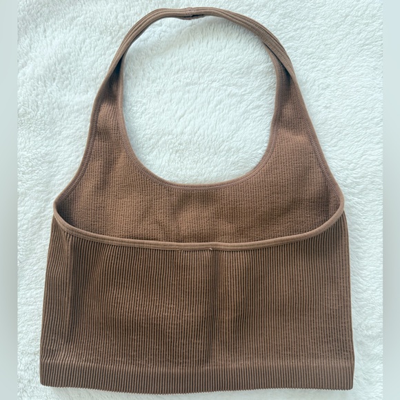 Brown Ribbed Tank Top - Picture 2 of 3